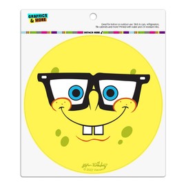 Spongebob Nerd Face Automotive Car Refrigerator Locker Vinyl Circle Magnet