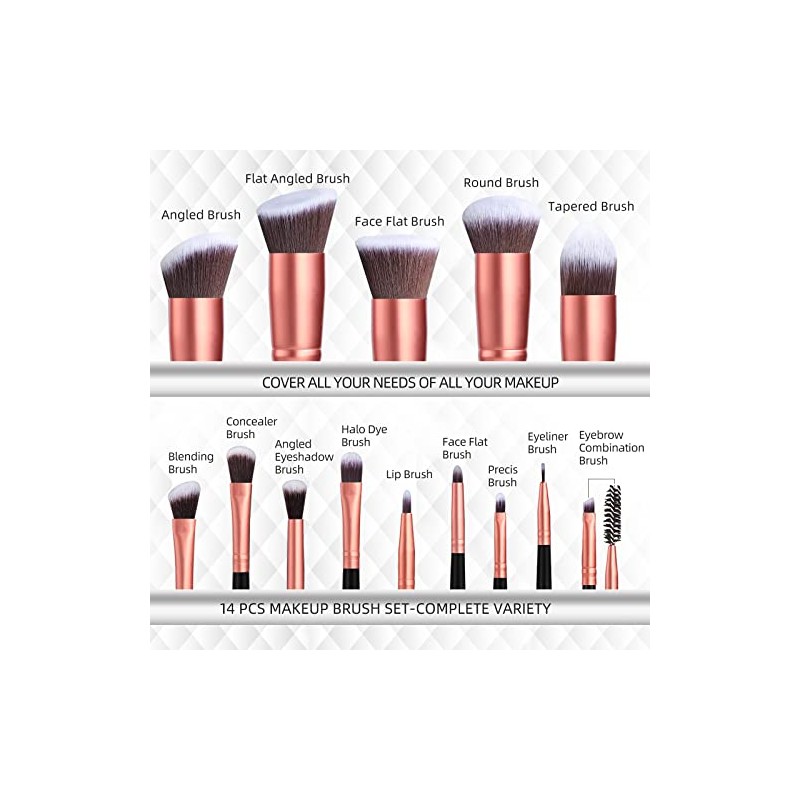 BS-MALL Premium Synthetic Foundation Powder Concealers Eye Shadows Silver Black
