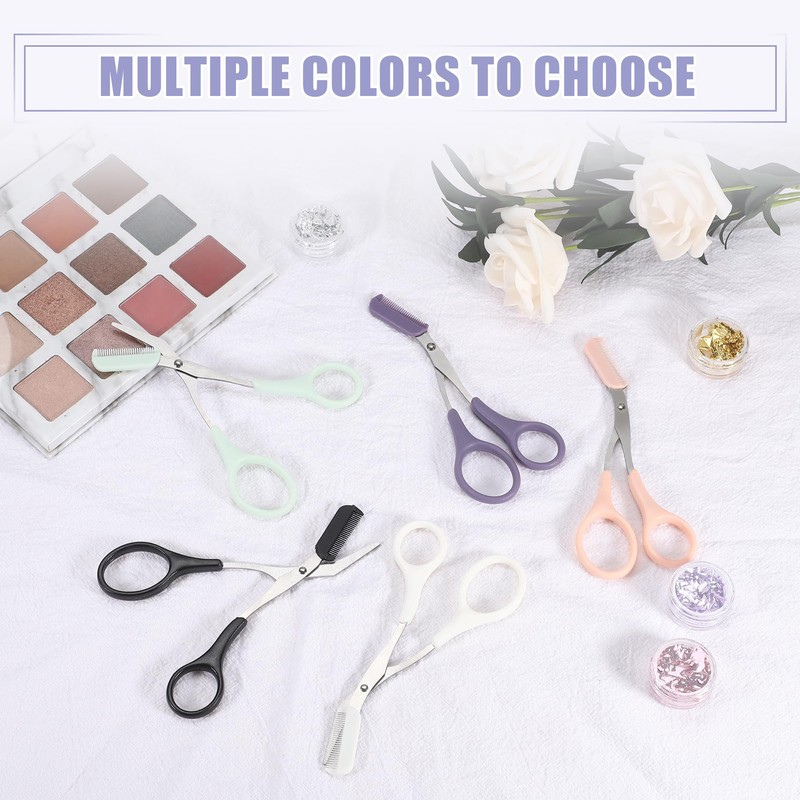 VOCOSTE Eyebrow Scissors, Eyebrow Cut, Comes with a Comb, Removable,