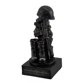 Ebros Gift Honoring the Fallen Military Soldier's Boots Helmet & Rifle Statue 8 Inch