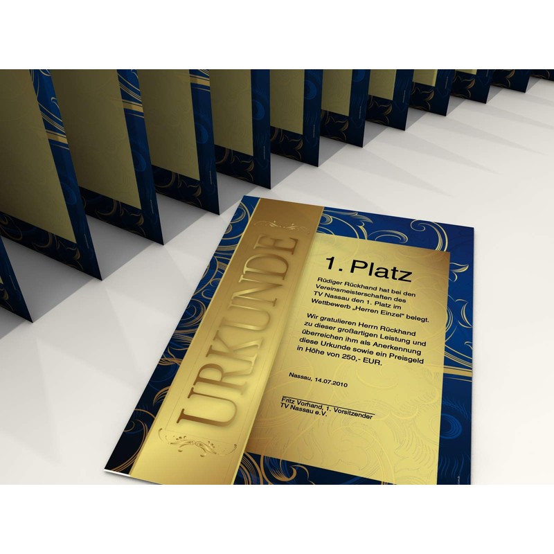 Certificate Paper Set Gold Silver and Bronze 3 x 10