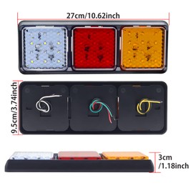 Xuzimaoyi Trailer Light Kit, LED Trailer Light Kit 3 Colors Trailer Lights LED Kit LED Tail Turn Signal Brake Light for Truck Boat Trailer Camper RV(2Pcs)