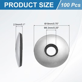 uxcell 100Pcs #14 x 3/4" Sealing Washers, 304 Stainless Steel EPDM Bonded Neoprene Rubber Washers for Screws Bolts, Silver&Black