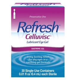 Refresh Celluvisc Lubricant Soothing Eye Gel, 0.01 oz Single Use Vials, 30 Count Per Box (6 Boxes) by Refresh