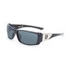 Khan Slim Shield Sunglasses (Black & Silver, Black)