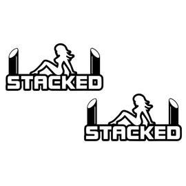 2 Pack - Stacked - Black Smoke Matters - Diesel Diva | Car Decal Vinyl Sticker Graphics | 5.5 Inches Wide by 2.6 Inches Height HOM1584A.70 Black
