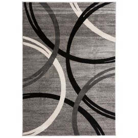 Rugshop Modern Wavy Circles Design Area Rug 7' 10" x 10'2" Gray
