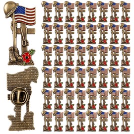 Tondiamo 100 Pcs 4th of July Patriotic Poppy Pins Bulk Red Poppy Flower USA Flag Badges Pin for Independence Day Decoration(Novel Style)
