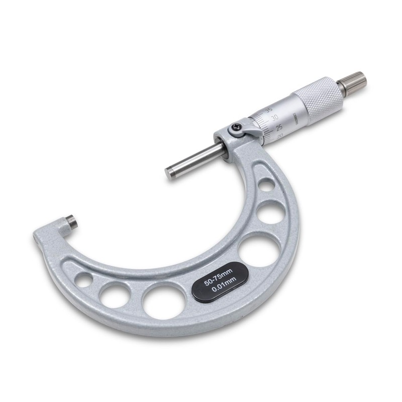 WIKISTORE Professional Micrometer 50-75 mm, Centesimal Micrometer, Industrial Precision with