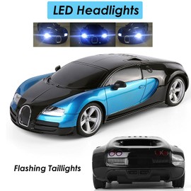 Roxie Remote Control Race Car RC Car with Led Lights High Speed RC Toy Car for 3 4 5 6 7 8 9 Year Old Kids Boys Girls,Blue/Black,1/18 Scale