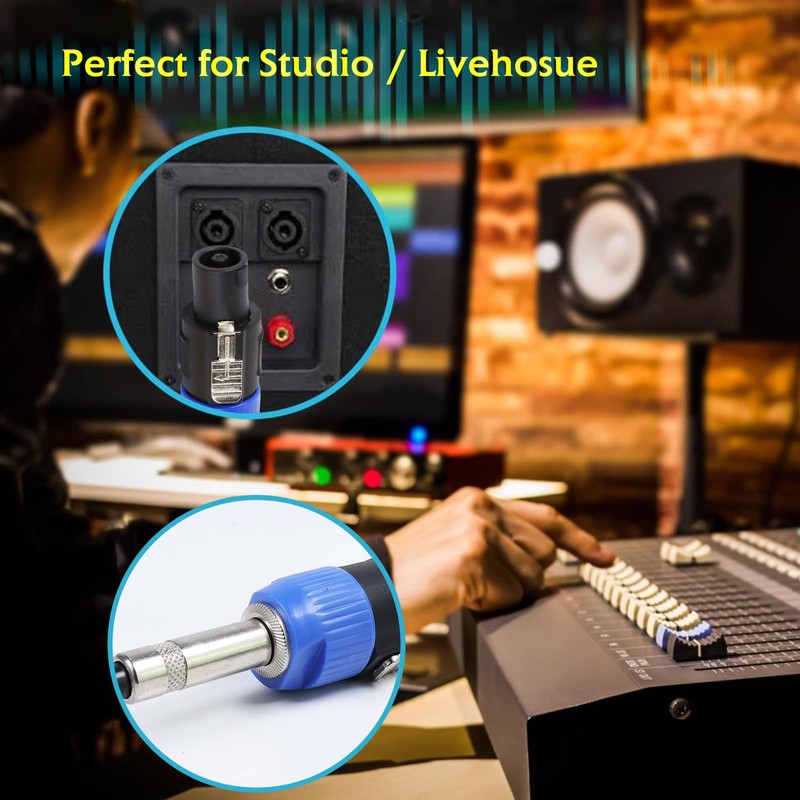 HBU 4 PCS Speakon to 1/4 Adapter - Speak-On Male