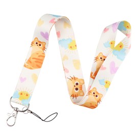 BKBKAAK Cute Lanyard Cat ID Badge Holder Keychain Neck Lanyard with Retractable Reel Clip for women Keys Office School Travel