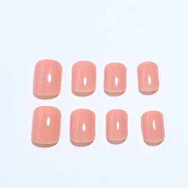 Nude Pink Press on Nails Short Square SWEKKE Petite Fake Nails Full Cover Solid Color Glue on Nails Glossy False Nails with Nail Glue Acrylic Nails Manicure Artificial Nails for Women Girls 24Pcs