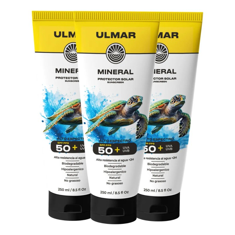 Pack Protector Solar Mineral Ulmar Fps50 Familiar 250ml 3pzs