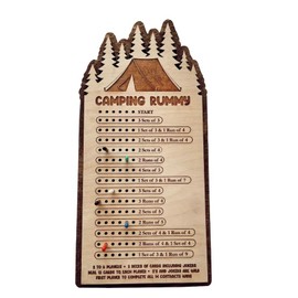 Frustration Rummy Board Game for Camping with Pegs Made in Alberta, Canada, 6 Players