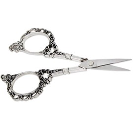 Gearmax Antique Sewing Scissors Stainless Steel Cross Stitch Sewing Scissors Old Style Scissor Flower Pattern Scissors (Plum Scissor Copper)