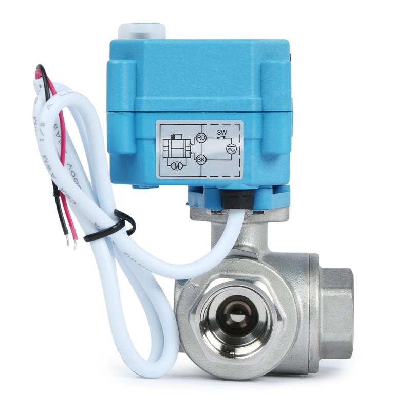U.S. Solid 3-Way Motor Ball Valve, Stainless Steel Zone Valve,