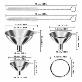 Stainless Steel Funnel Set for Bottle & Jar Filling – 5-Piece Kitchen Set for Oils, Spices & Everyday Transfers