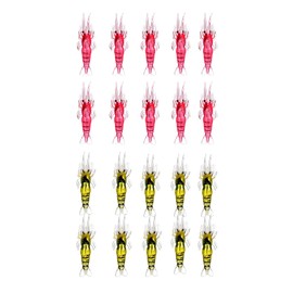 (APOSITV) Shrimp Worm Fishing Lures Soft Worm Bait Shrimp Worm Shrimp 2 Colors Set of 20 (Set of 2 Colors)