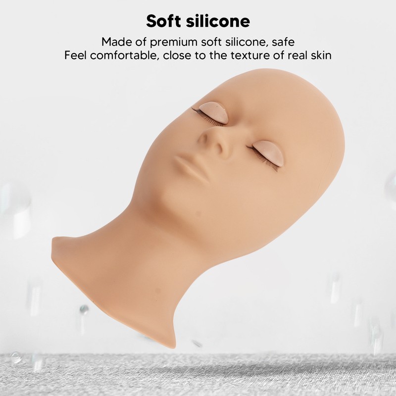 Lash Mannequin Head Soft Silicone Replaced Eyelids Mannequin Head for