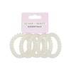 Oz Essentials Spiral Hair Ties 5 Pack - White Sparkle