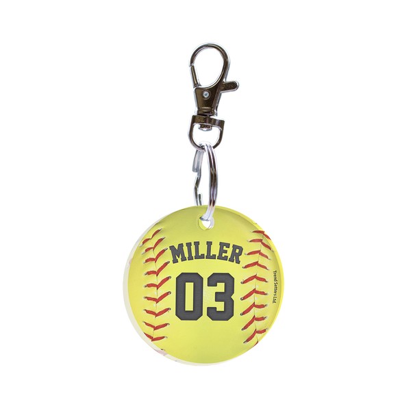 Trend Setters Personalized Softball Keychain - Add Your Name and