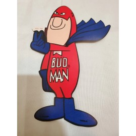 Budweiser 1970'S Budweiser Bud Man w/ Cape Sticker, Guitar Decal, Display Advertisement