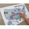 US scratch off map; State Welcome signs, travel poster; Scratch