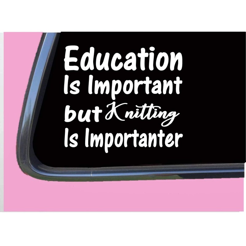 Knitting Important TP060 vinyl 6" Decal Sticker knit sweater socks
