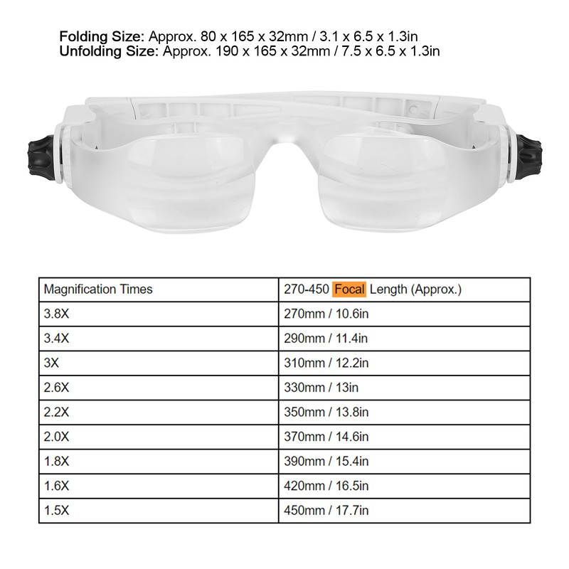 Head Mount Magnifying Glasses Folding Magnifier for Mobile Phone Reading