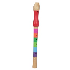 Wooden Flute Toy Wooden Recorder 4 Colours Educational Recorder for Children Beginners Practice (Seven Colours)