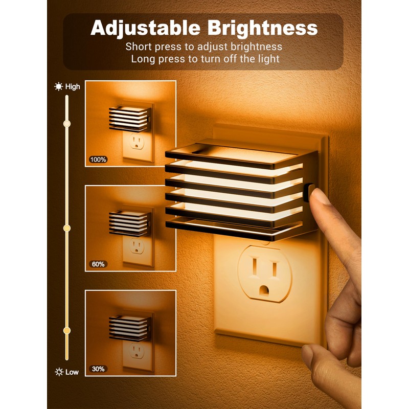 JandCase Amber Night Light, [2 Pack] Night Lights Plug into