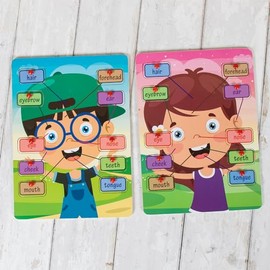 Lesser & Pavey Lets Learn Puzzle For Kids and Adults | Creative Board Games Gift For Children & Friends | Ideal Learning Resources Puzzle Game – Lets Learn Face Puzzle 2Asst