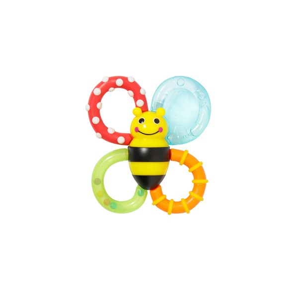 Sassy TYSA80679 Tooth Hardening Rattle for 3 Months Old and Up, Various Tactile Sensations, Bumble Bite Fan