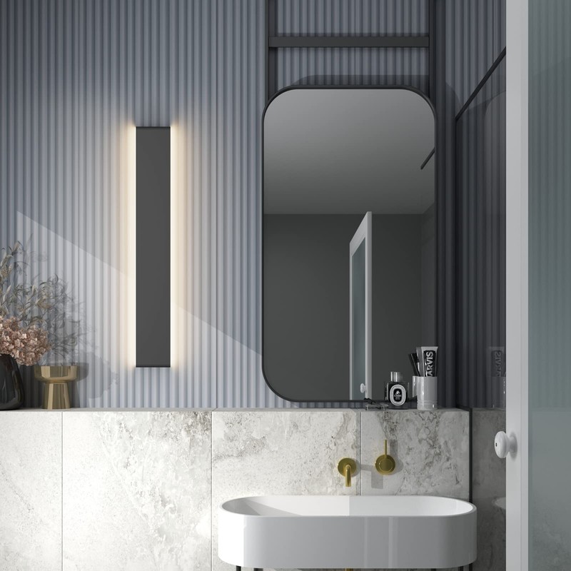 Ralbay 39.3inch Modern Black Vanity Light Fixtures LED Bathroom Wall
