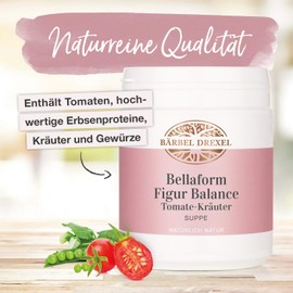 BÄRBEL DREXEL® Bellaform Figur Balance Tomate-Kräuter-Suppe (350g) 100% Vegane Herstellung Deutschland Zwischenmahlzeit, Ballaststoffreich, Ohne Soja + Palmfett, Ohne Geschmacksverstärker