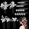 WORSETUY 25Pcs Bridal Hair Pins,Wedding Bridal Hair Pins Pearl Flower