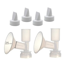 Maymom Replacement Flange Kit (Compatible w/Ameda Standard Flange) for Ameda Purely Yours, Ultra Breastpump, Flange 25 mm, with Duckbill; Made by Maymom