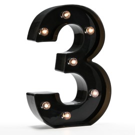 OYCBUZO Light Up Black Alphabet Marquee Number Sign LED Marquee Number Lights Sign for Night Light Home Bar Christmas Lamp Birthday Party Wedding Decoration 3
