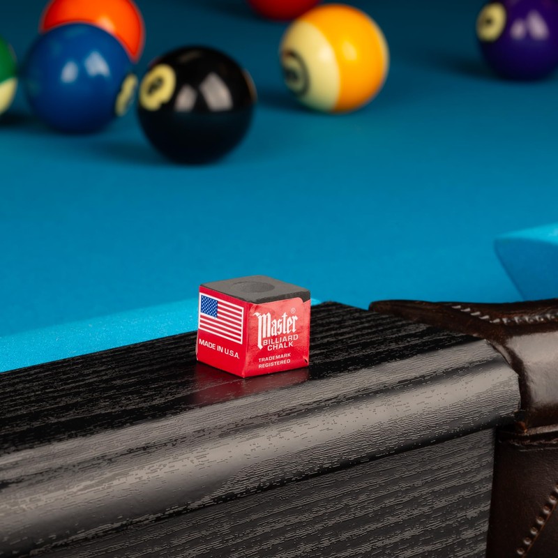Master Billiard/Pool Cue Chalk Box, 12 Cubes, Black