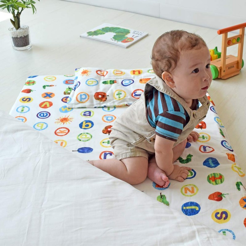baby.e-sleep Harapeko Double Gauze Fitted Sheet, Made in Japan, 47.2
