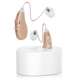Hearing Aids, Hearing Aids for Seniors Severe hearing Loss, Small In Ear Rechargeable Hearing Aids with Long Lasting Battery, Clear Sound, Comfortable Fit, Nearly Invisible Hearing Amplifiers