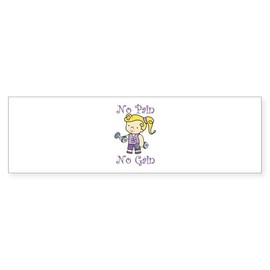 CafePress No Pain 10"x3" Rectangle Vinyl Bumper Sticker Car Decal