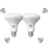 LUXON 15W BR30 Radar Motion Sensor Light Bulbs,Dusk to Dawn