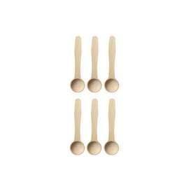 Generic 6 Pack Mini Wooden Spoons with Long Handle, Perfect for Spices, Salt, Condiments, Seasoning, Sugar, Honey, Coffee, Tea, Milk Powder, 10 cm, SPOWOOD2
