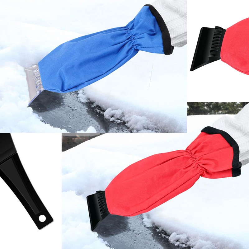 BDSHUNBF 2Pcs Ice Scraper Mitten for Windscreen,Ice Scraper with Glove,