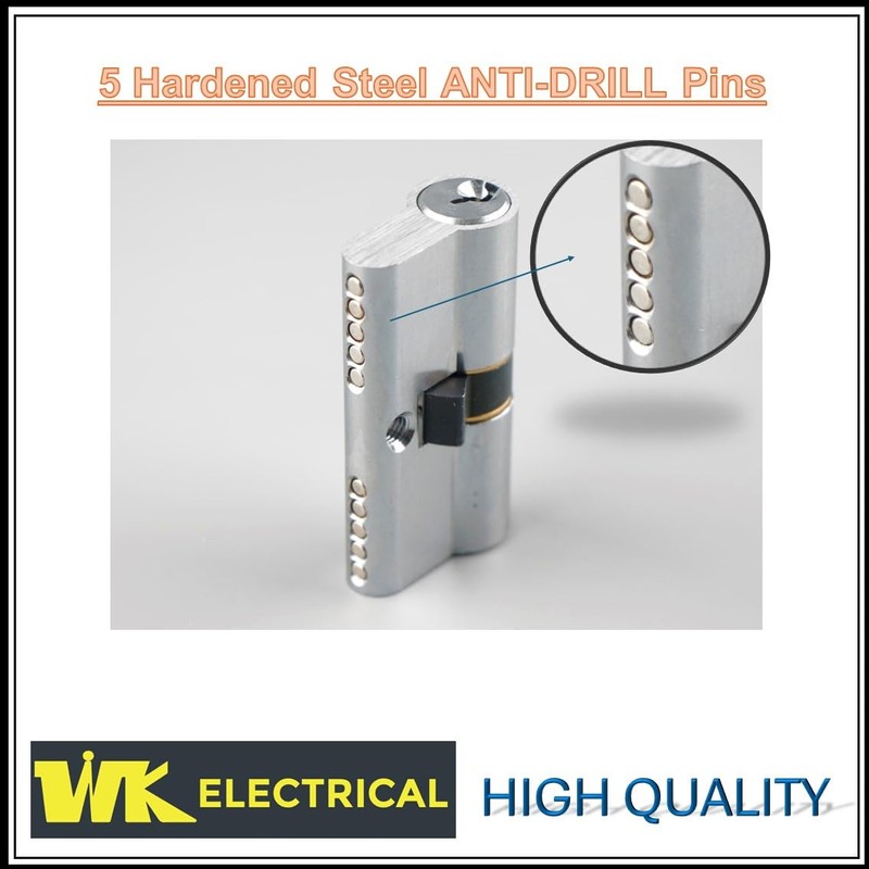 WK Electrical - Cylinder Lock Euro Profile, 5pins Anti-Pick, High