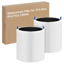 2 Pack 311i Max Replacement Filter Compatible with Blueair Blue Pure 311i Max Air Purifiers, HEPA and Activated Carbon Filter, Blue Pure F3MAX