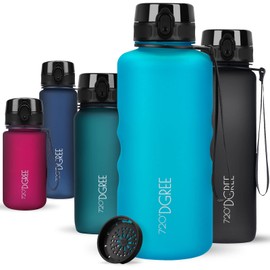 720°DGREE "uberBottle" softTouch Water Bottle 2 L + Strainer - BPA-Free - XXL Water Bottle for Gym, Gym, Workout, Fitness, Sports, Outdoor - Large Sports Bottle Made of Tritan - Lightweight,