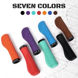 AEYINO Bike Handlebar Grips - Ergonomic Mountain Bike Grips, Professional Anti-Slip Single Lock-on Handle Grips for 22.2mm MTB, Scooter, BMX, Trekking, Cruiser Bike Handlebar